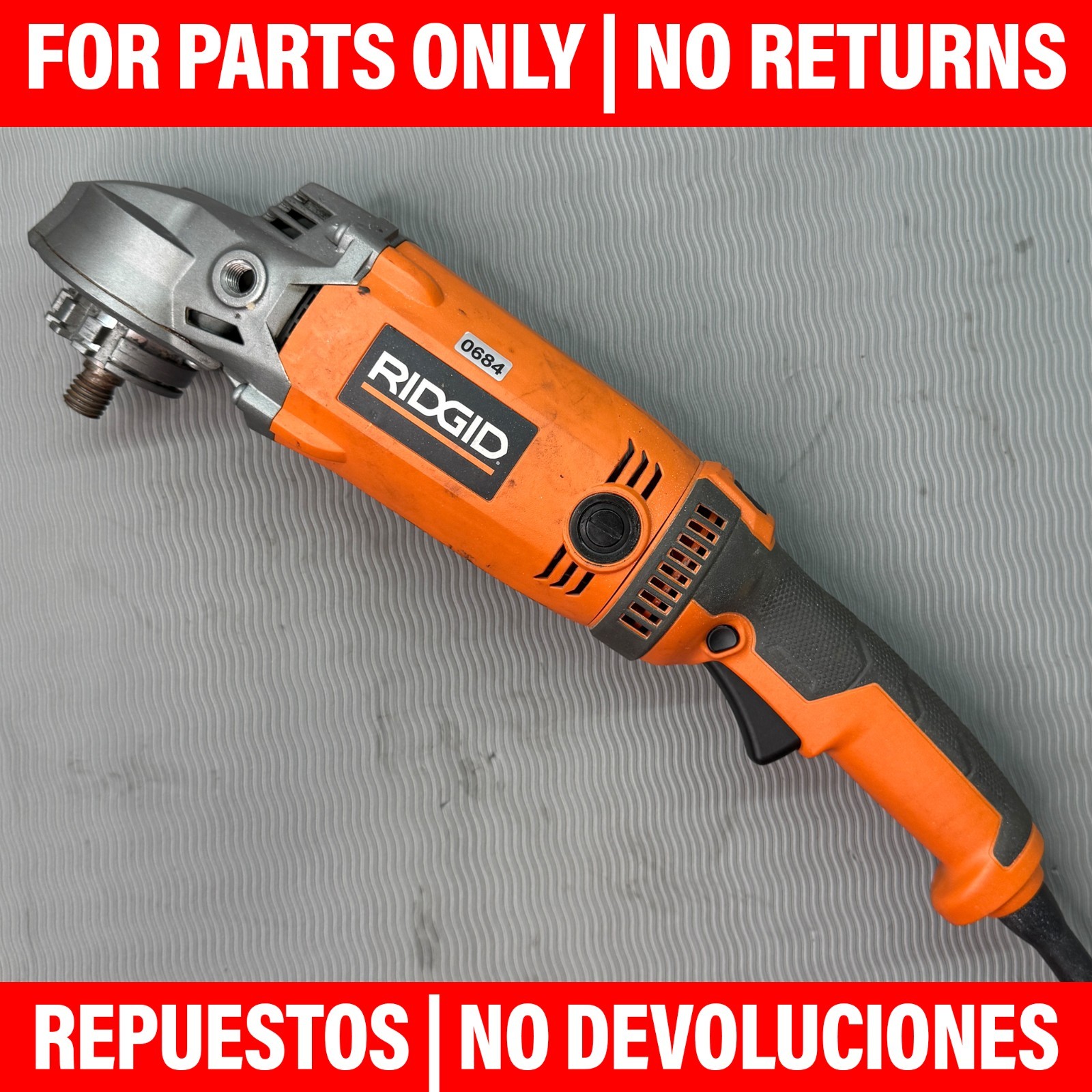 RIDGID R10202 7” Twist Handle Angle Grinder Corded 120V **FOR PARTS/REPAIR ONLY*
