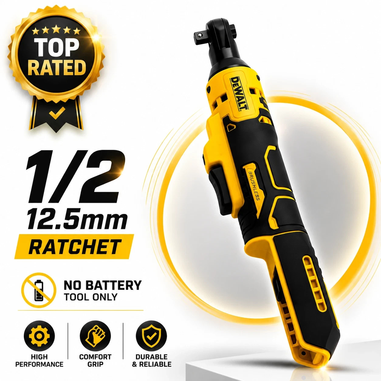 DEWALT DCF512 20V Brushless Cordless Ratchet Wrench LED Tool Bare Unit
