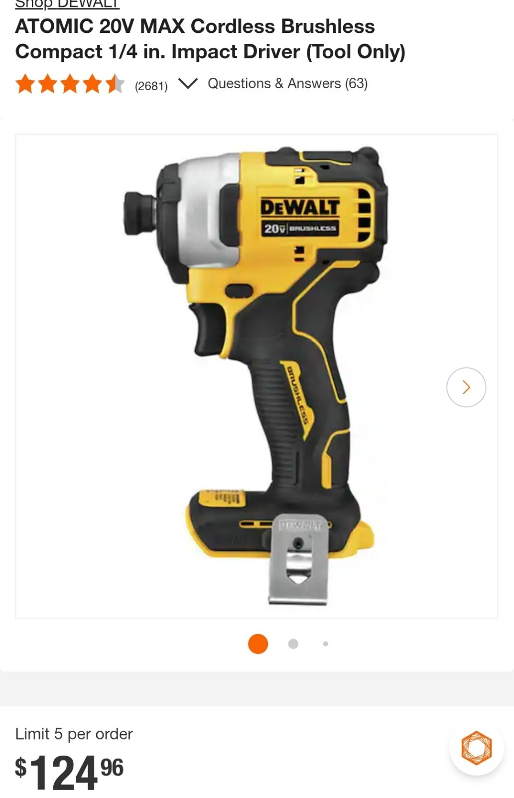 ⭐️NEW⭐️ DeWalt 20V MAX ATOMIC Compact Brushless 1/4&Prime; Impact Driver DCF809B