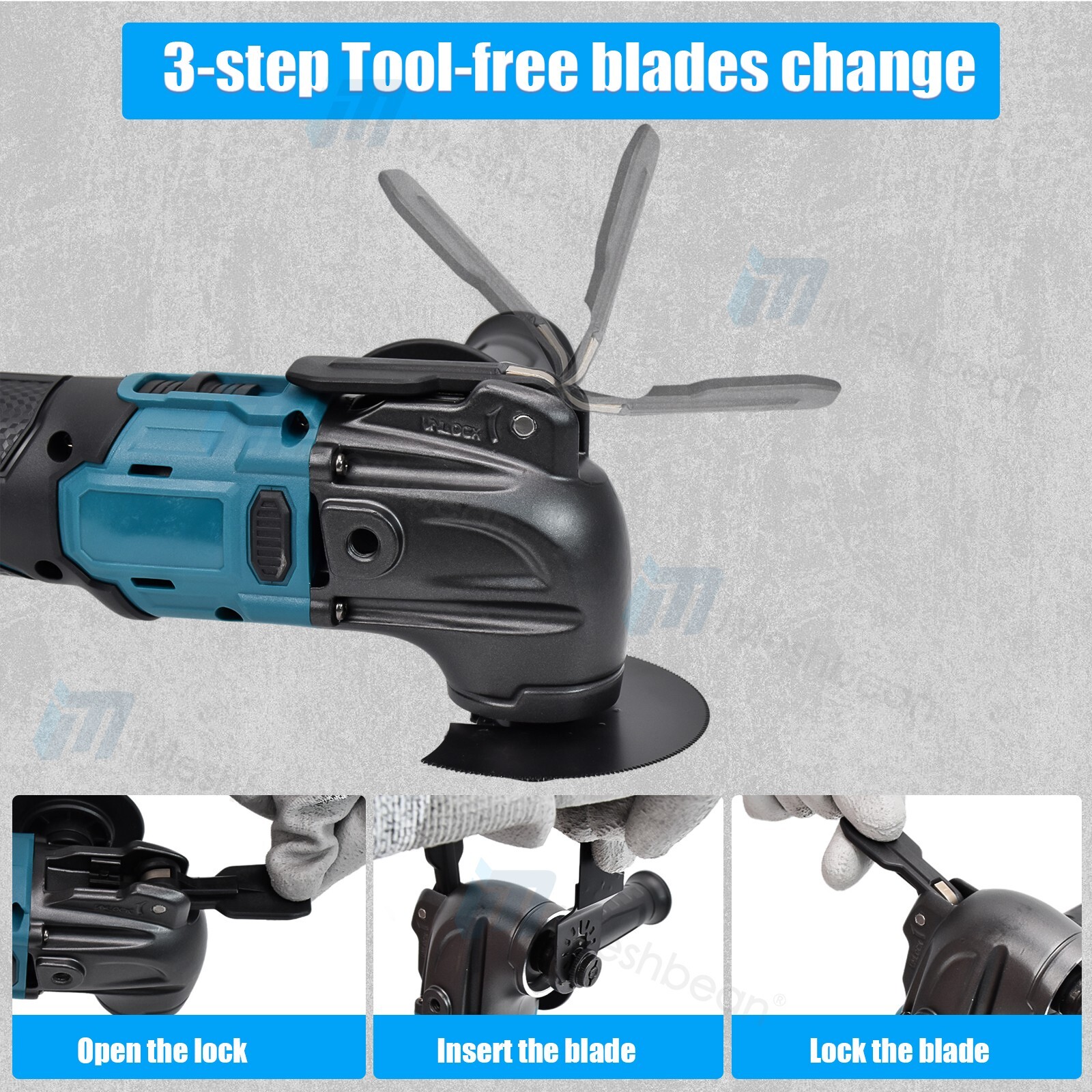Cordless Oscillating Tool For Makita 18V Brushless 6 Variable Speeds Multitool
