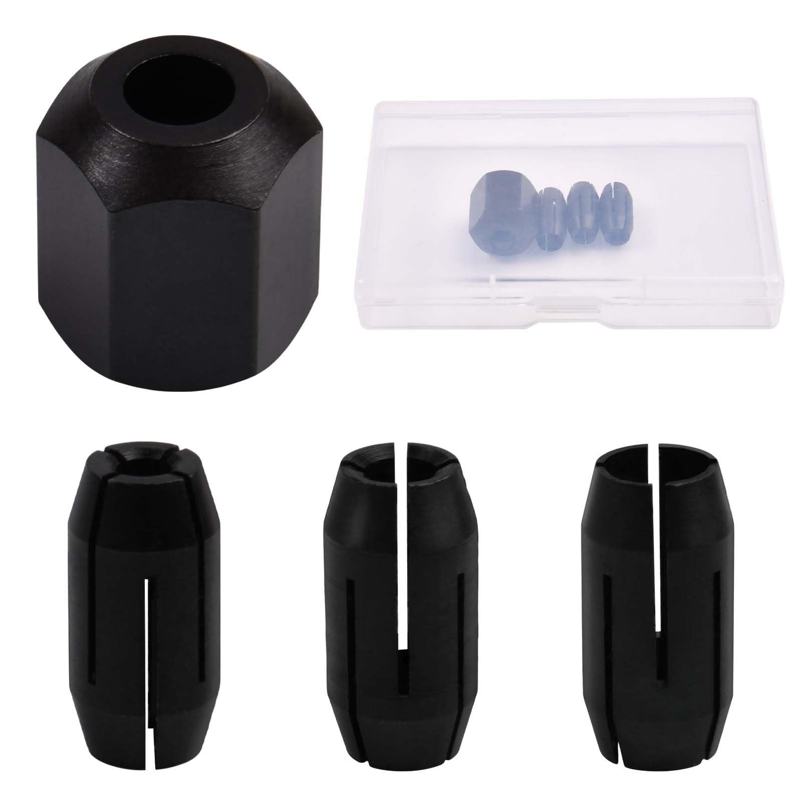 4 Pack CN1 Collet and Nut Kit 3 Collets (1/8-Inch, 5/32-Inch, 1/4-Inch) and 1 N