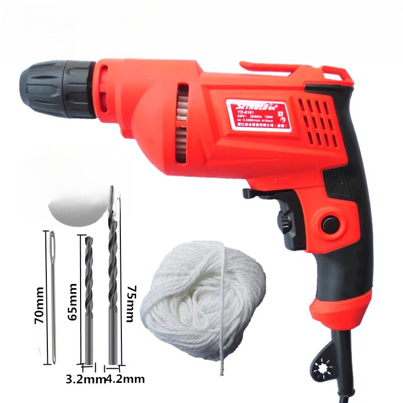 Small Electric 220V Electric Drill 750W 0-3200 R/min Household Electric Drill