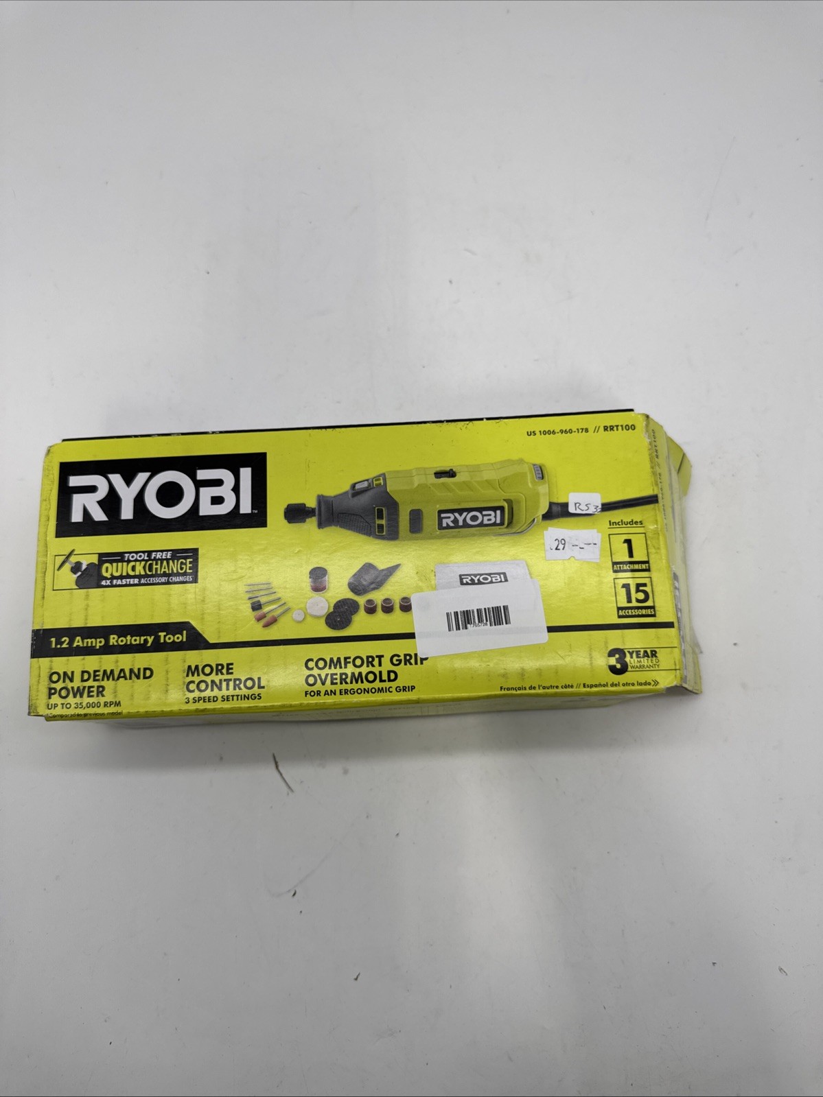 Ryobi RRT100 35000 RPM Rotary Tool Kit – Yellow R532
