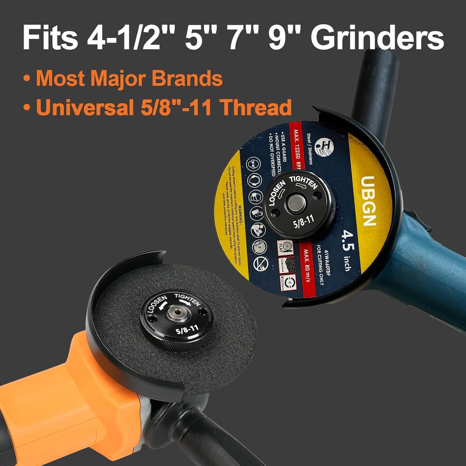 Quick Release Nut for Angle Grinder 4.5 5 Inch Steel No Wrench Needed