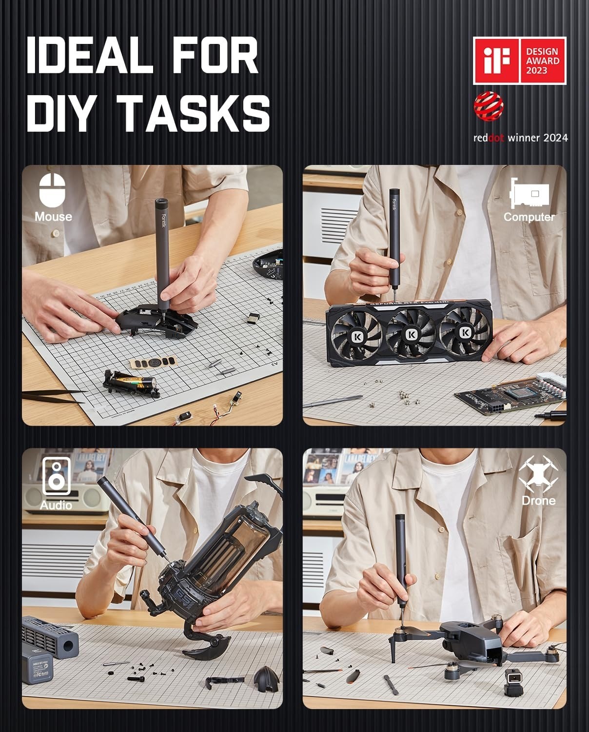 Fanttik E1 Max Precision Electric Screwdriver 50 Bits Repair Kit