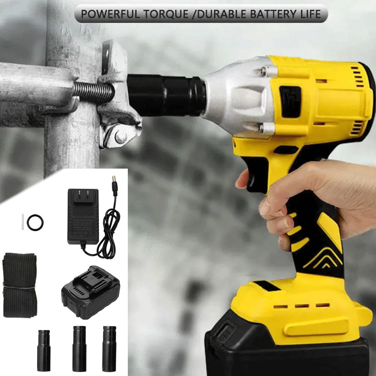 Electric Impact Wrench 1000Nm High Torque Impact Gun 1/2&Prime; Cordless Impact Wrench
