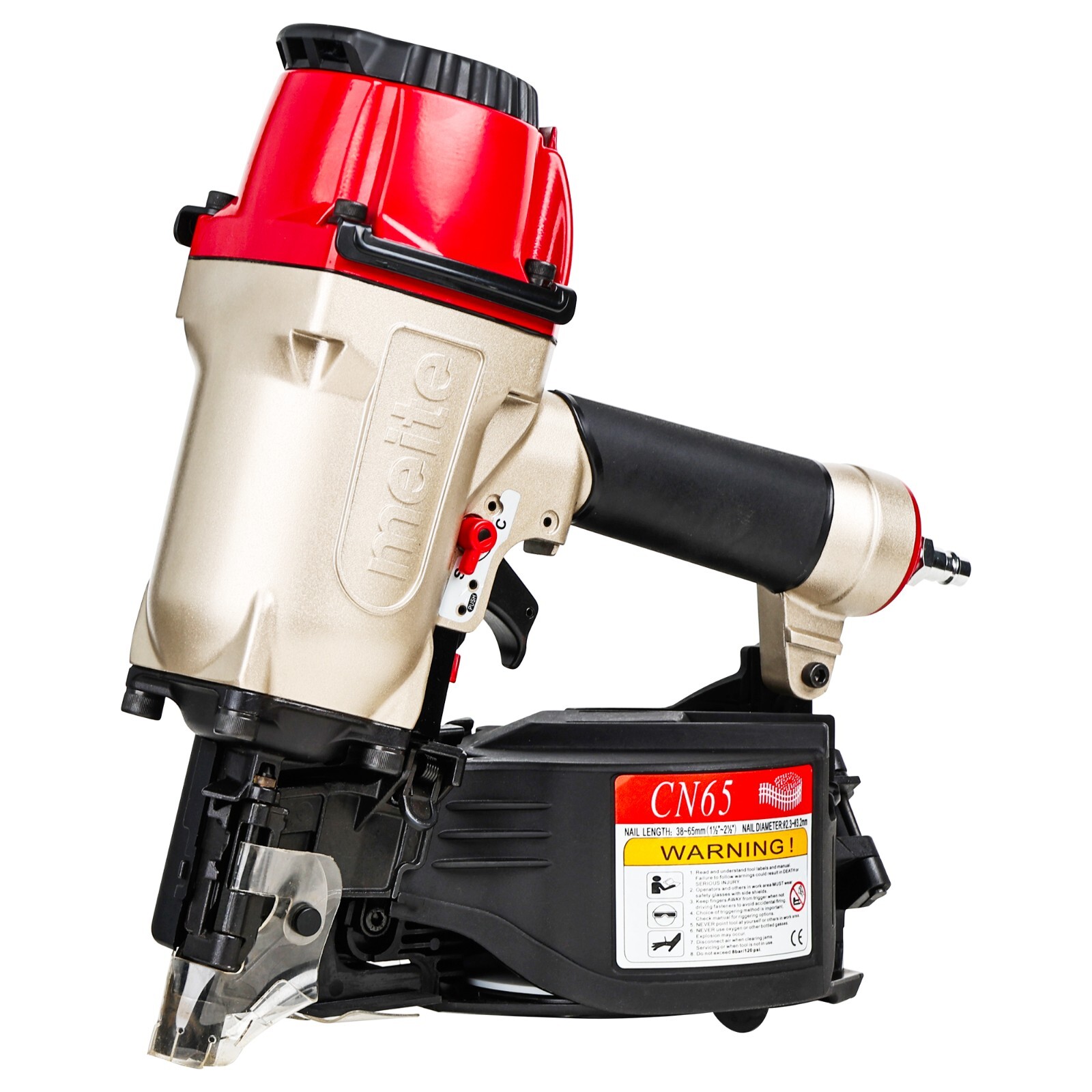 meite CN65 Coil Siding Nailer 15 Degree 1-1/2&Prime; to 2-1/2&Prime; Pneumatic Coil Nail Gun