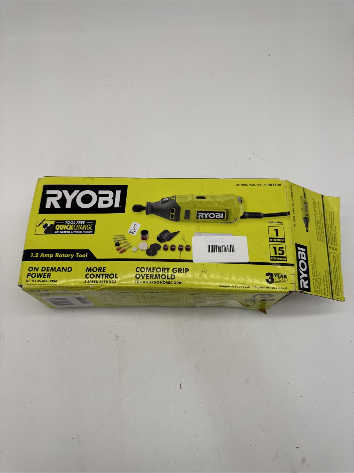 Ryobi RRT100 35000 RPM Rotary Tool Kit – Yellow R80