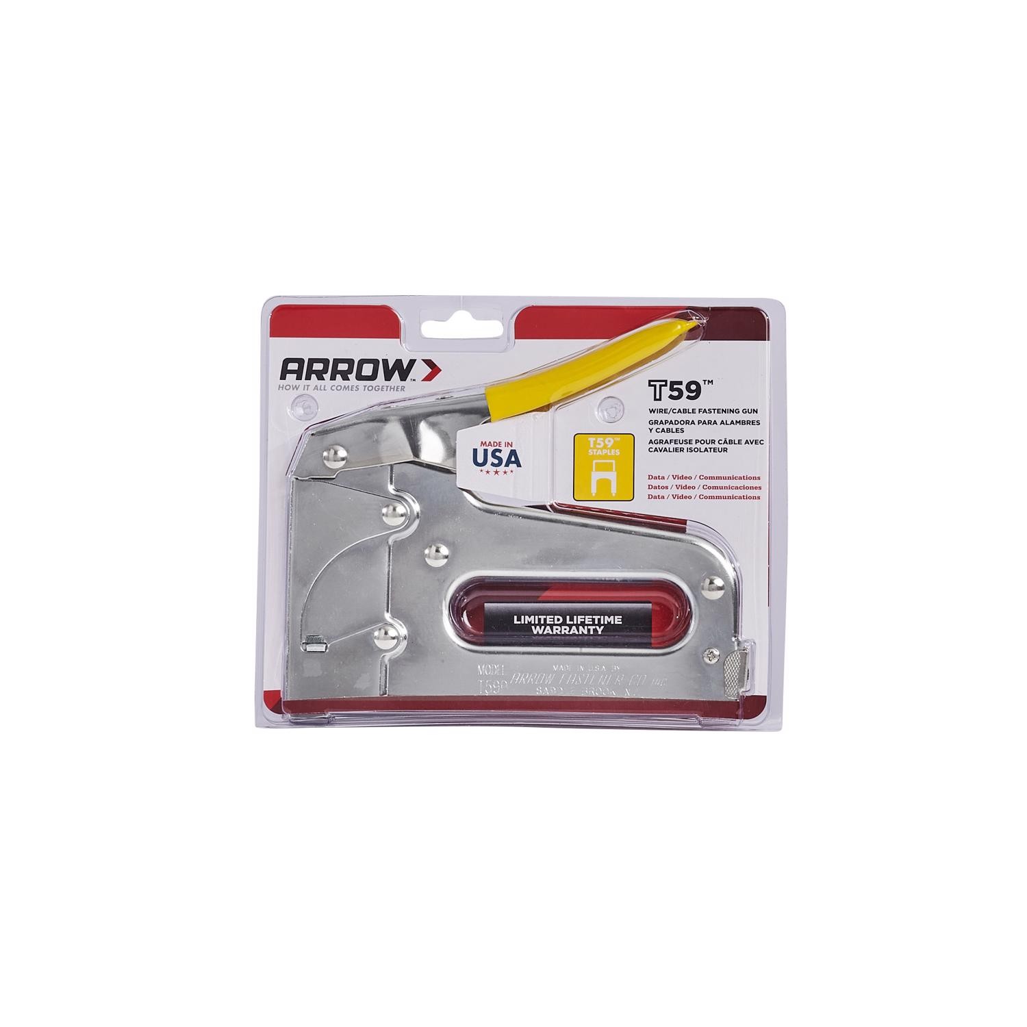 Arrow Fastener T59 Chrome Black Heavy Duty Manual Staple Gun 5/16 in.