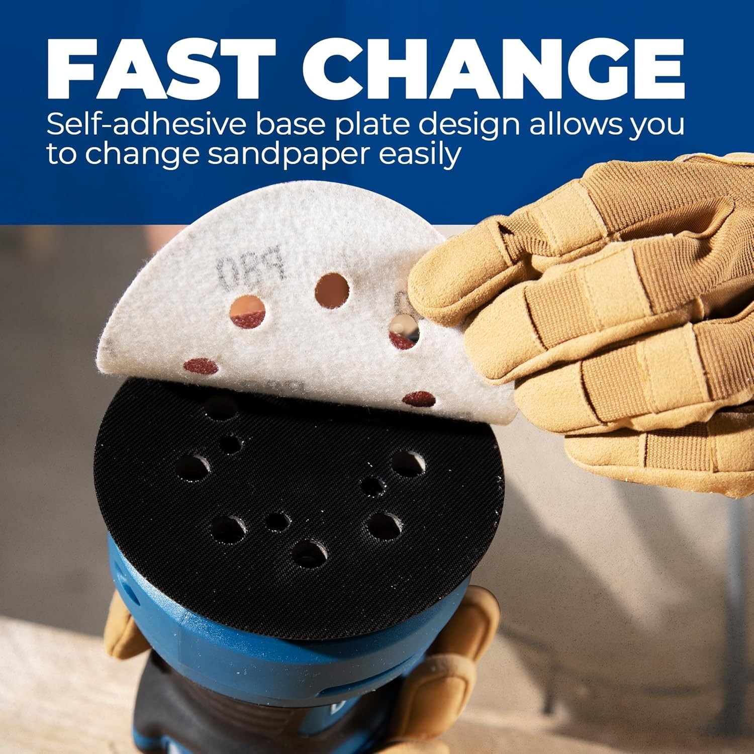 5-Inch Random Orbital Sander 3.2A 12800OPM Electric Palm Sander 6 Variable