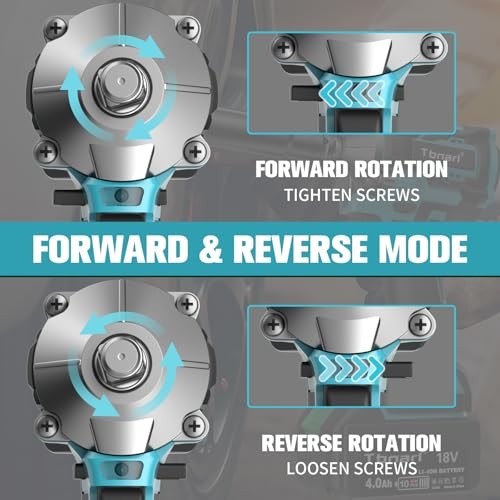 Cordless Impact Wrench 1/2&Prime; High Torque 406 Ft-lbs 380N.m Brushless Impact