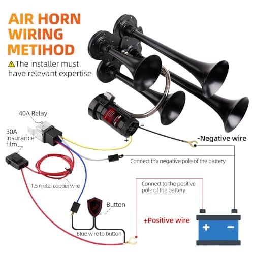 Train horn kit, .ultra loud dB. The Air horn with 4 speakers with button