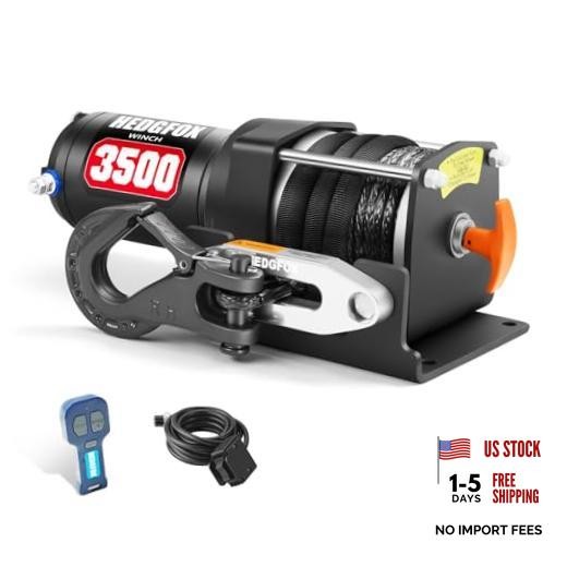 3500lb Electric Power Winch Kit Synthetic Rope – Waterproof IP65 – Wireless