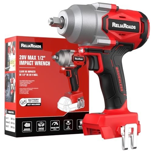 900 Ft-lbs Cordless Impact Wrench 1/2&Prime; High Torque Brushless 3-Speed Tool Only