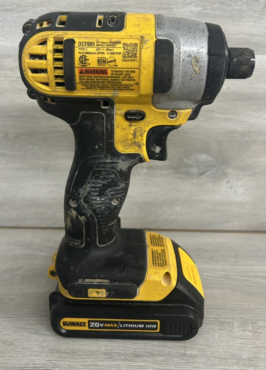 DeWalt DCF885 20V Impact Driver with Battery Compact Brushless Tool (PO1022294)