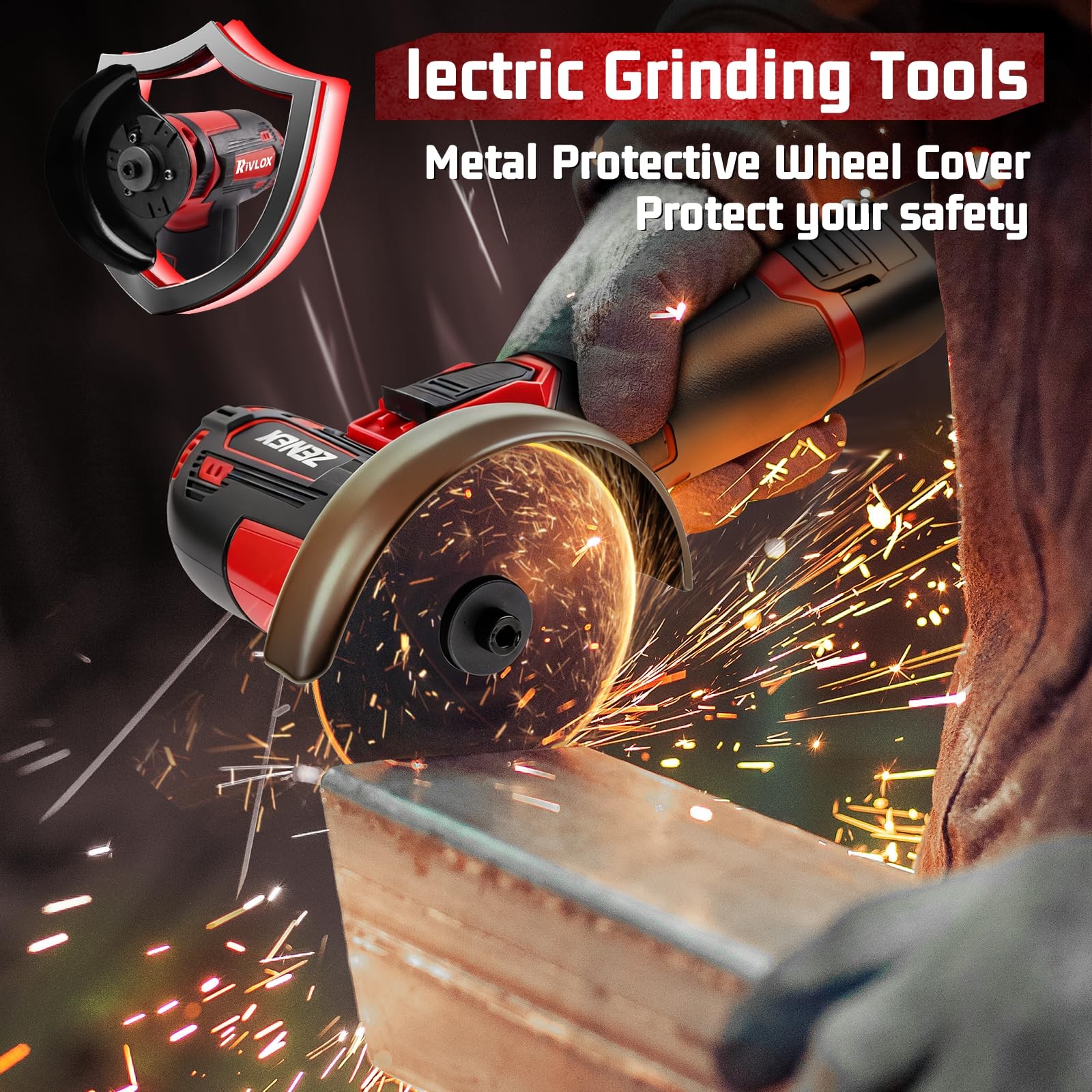 Cordless Angle Grinder Kit, 3-inch Mini Angle Grinder Tool | with 2Pcs 12V