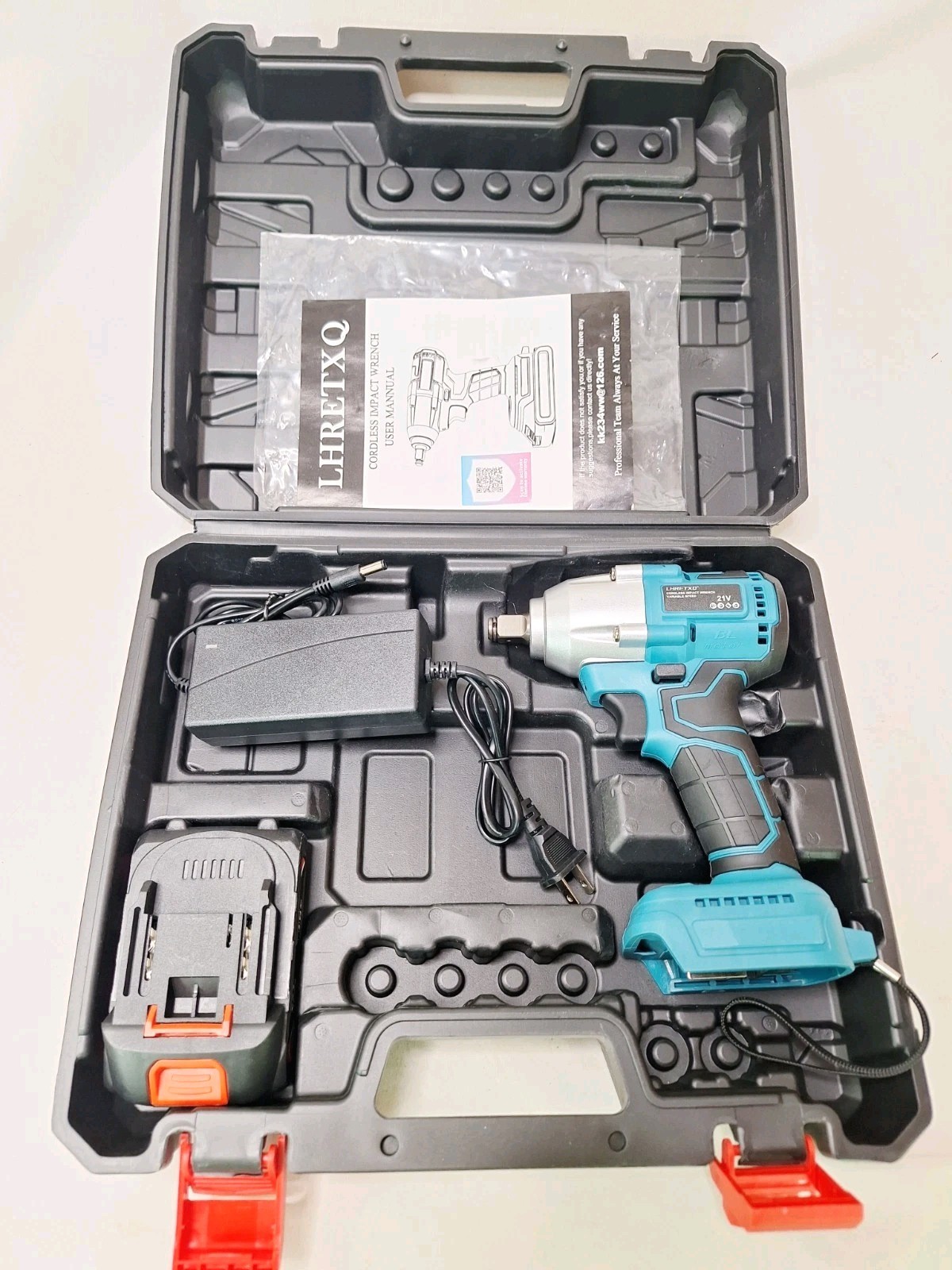 Cordless Impact Wrench 1/2 inch, Torque 258ft-lbs(350N.m), 3500 RPM, 21V