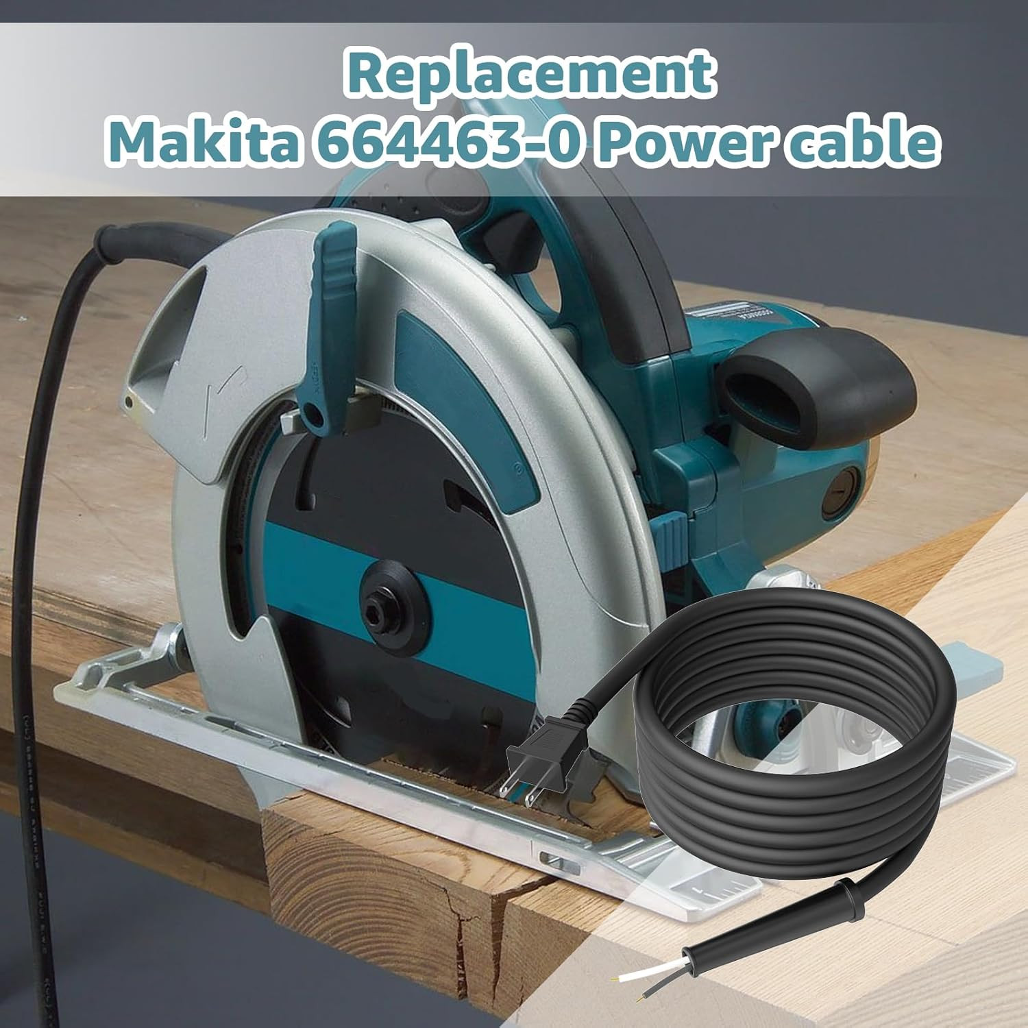 9.8FT Replacement Power Cord 664463-0 (2X14X8 Sj) for Makita Circular Saw Polish