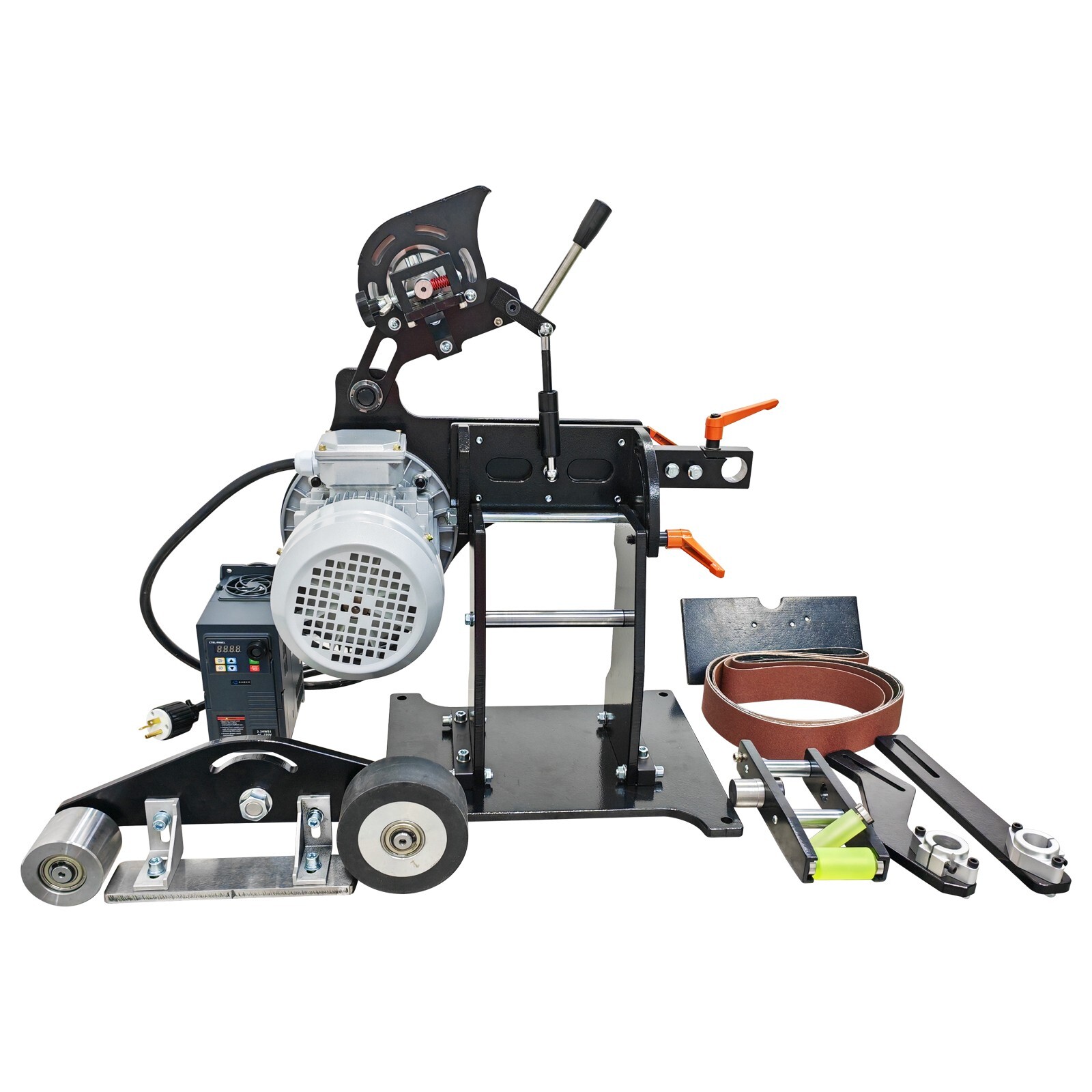 220V Belt Sander Grinder 71&Prime;x2&Prime; Arc/Flat/Concave Sander Can Be Flipped Multi-fun
