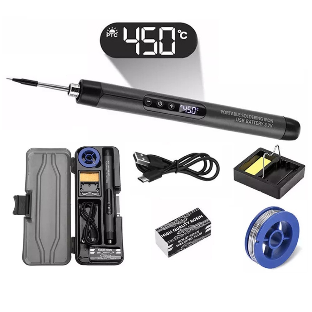 Type-C Rechargeable Wireless Welding Tool Digital Electric Soldering Iron Kits J