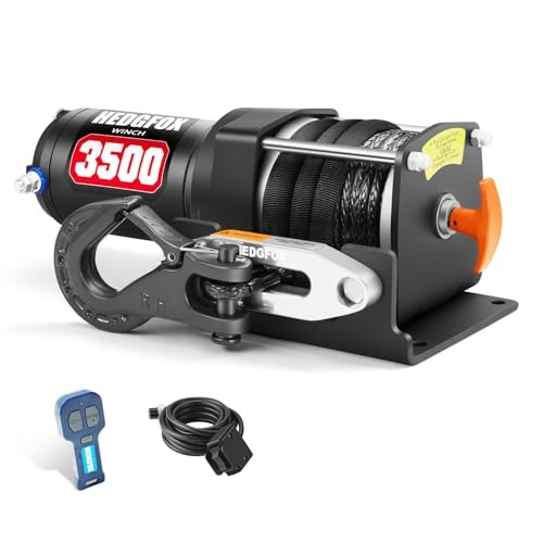 3500lb Electric Power Winch Kit Synthetic Rope Waterproof IP65 with Wireless