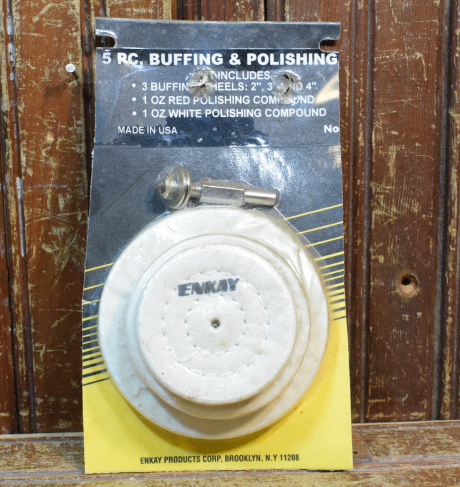 ENKAY BUFFING POLISHING DISC SET OF 3 AND ARBOR FOR POWER DRILL ACCESSORY TOOLS