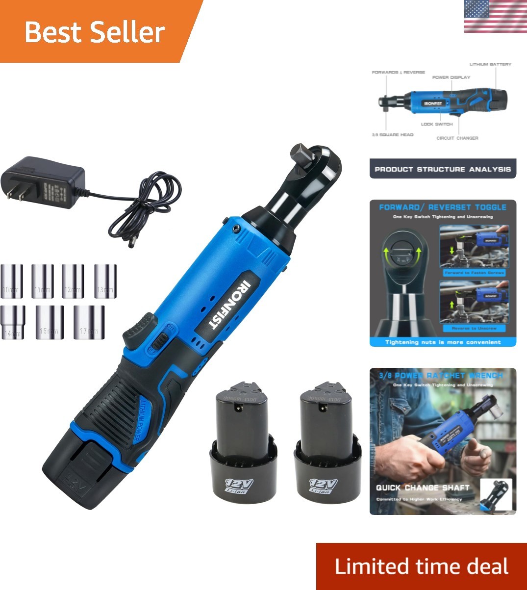Versatile 3/8&Prime; Cordless Electric Ratchet Wrench – Efficient Home & Auto Repair