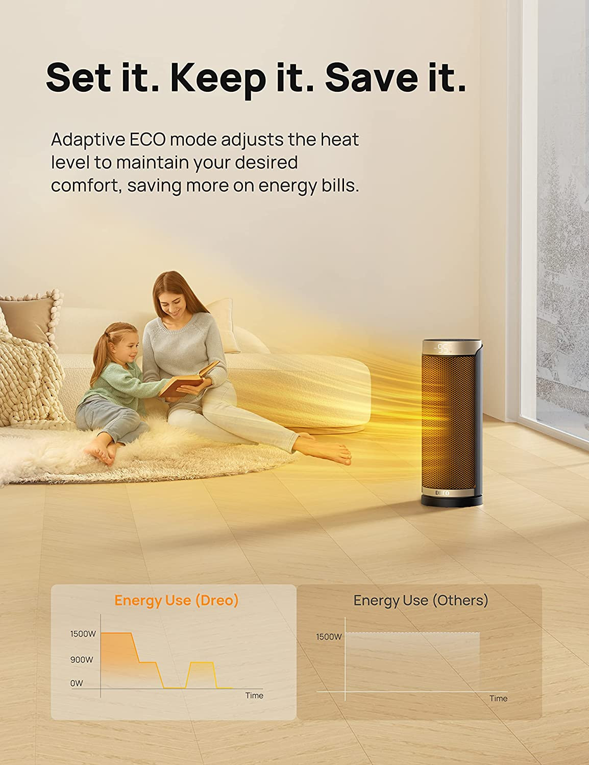 Calentador de ambiente, calentadores cerámicos PTC de 1500 W para uso en interio