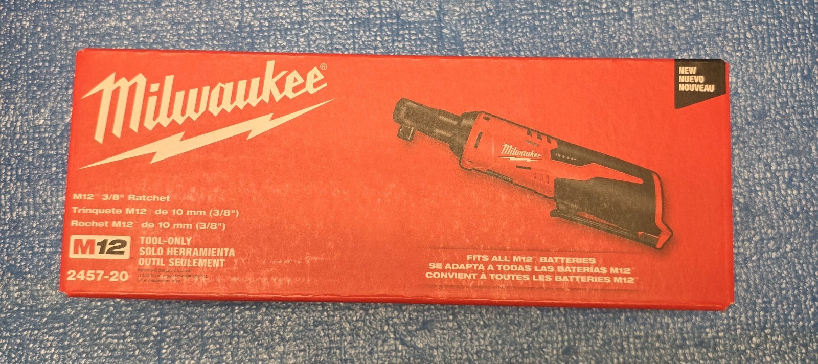 NEW Milwaukee 2457-20 M12 Cordless 3/8&Prime; Ratchet 12V Tool Only, Free Shipping