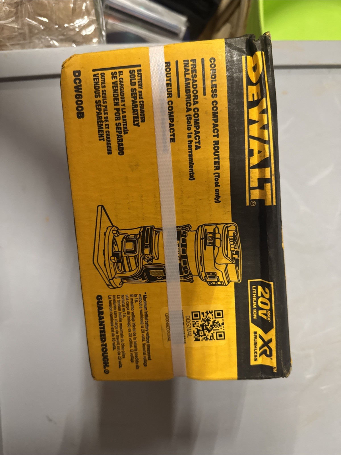 DEWALT DCW600B 20V MAX XR Cordless Brushless Fixed Base Compact Router Tool Only