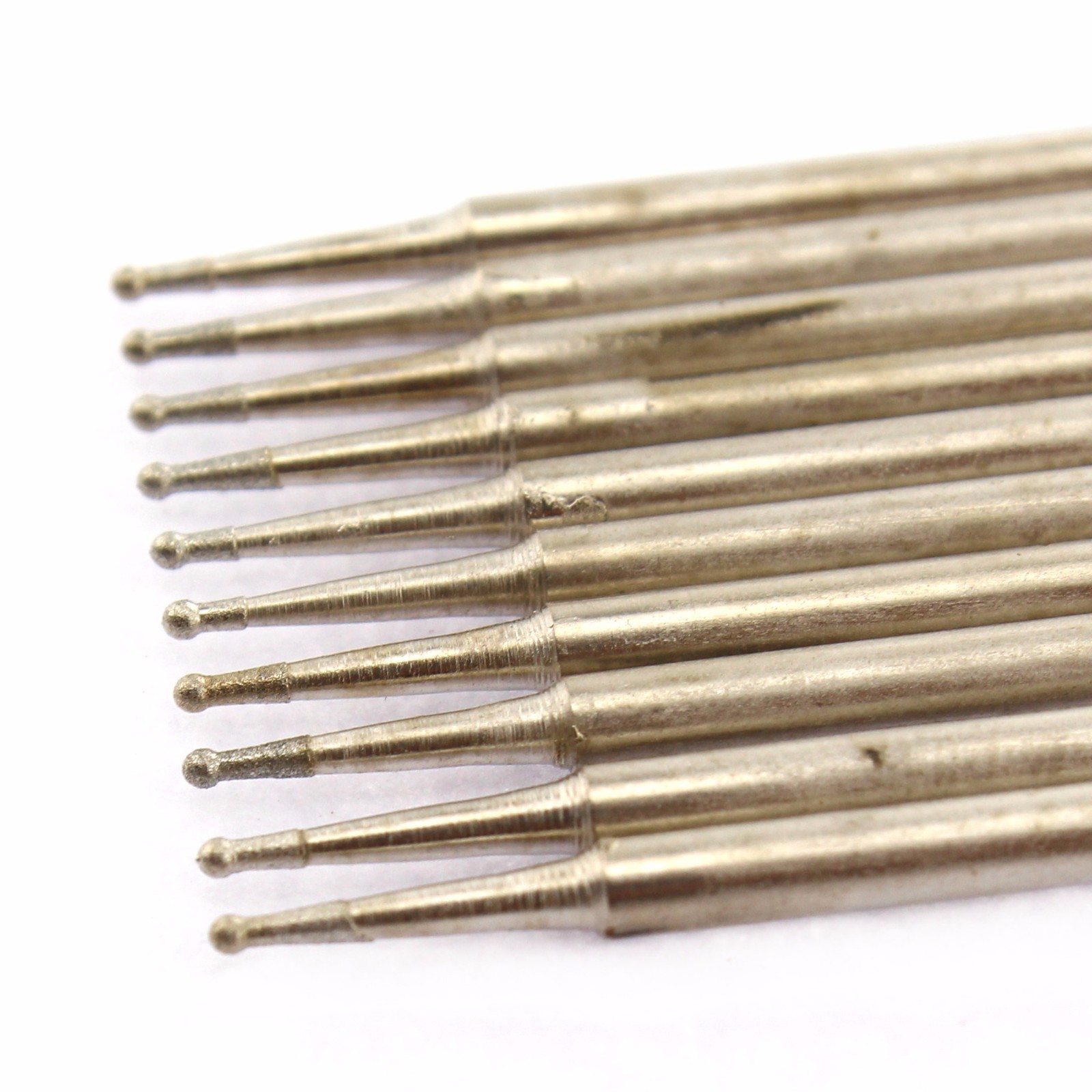 20Pcs 1mm Spherical Diamond Grinding Head Bits Jade Carving Burrs Lapidary Tools