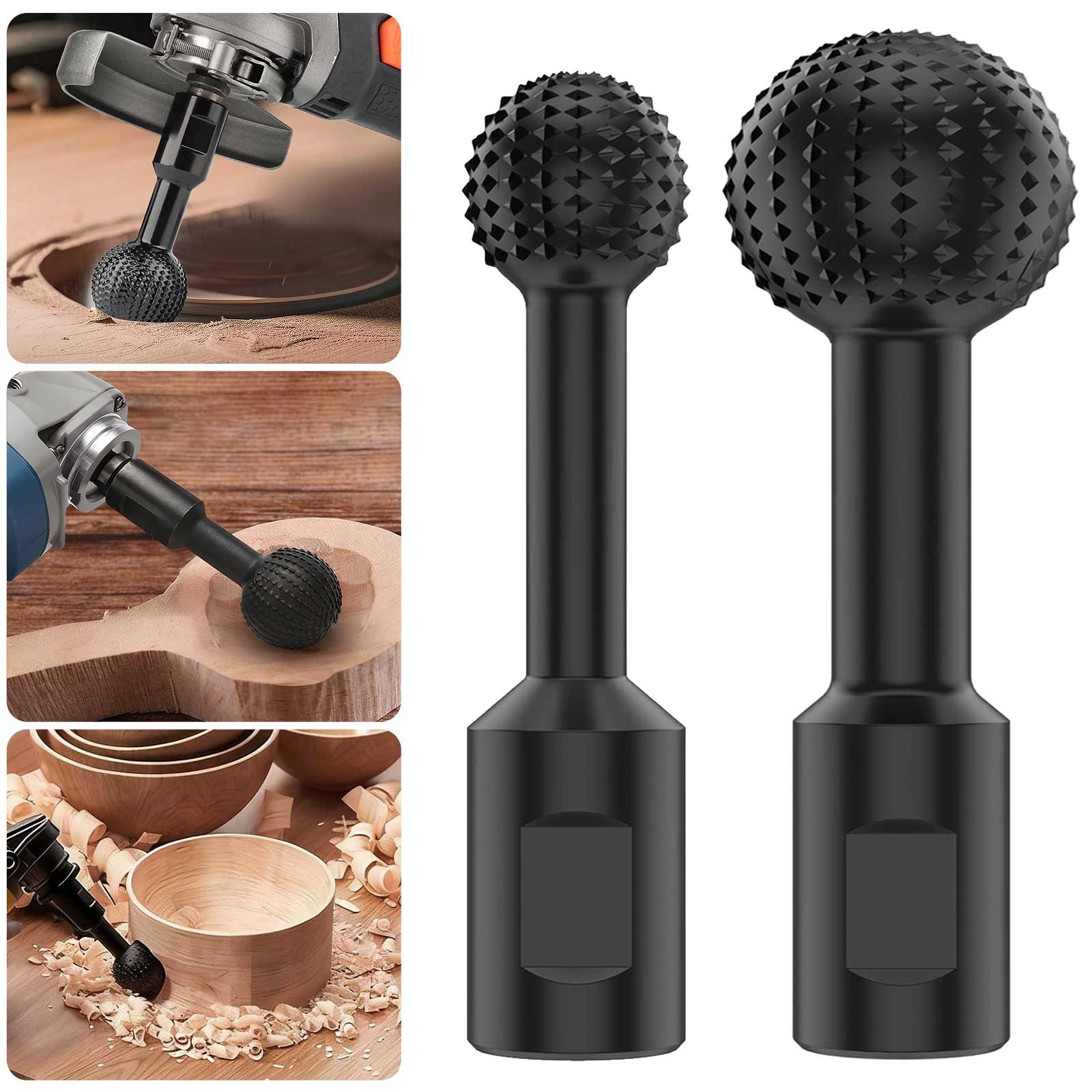 5/8-11&Prime; UNC Sphere Rotary Burr Carbon Steel Rotating File Wood Carving Burr Ball