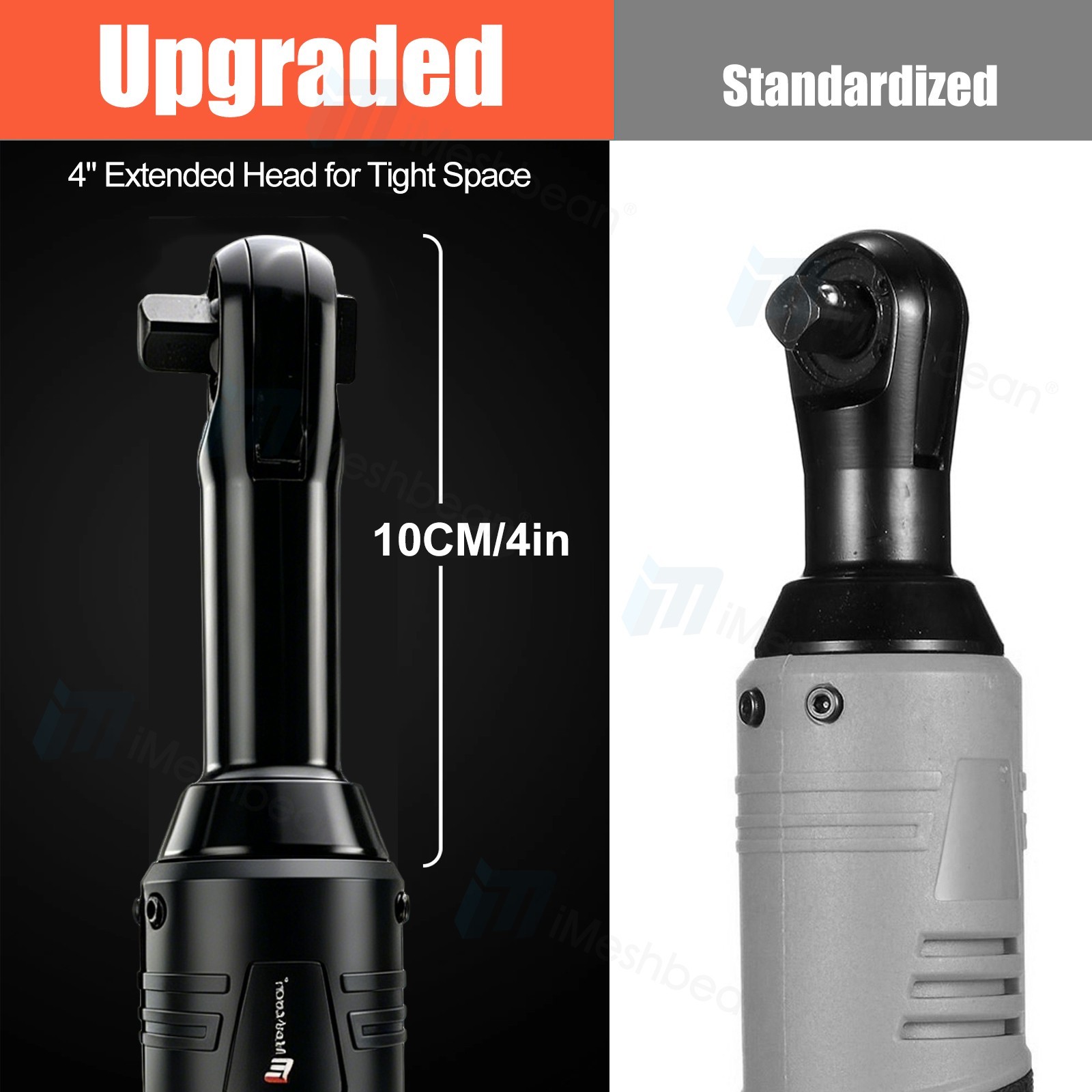 18V Extended Cordless Ratchet Wrench 3/8&Prime; 45 ft-lbs (60 N.m) 450RPM 2 Battery