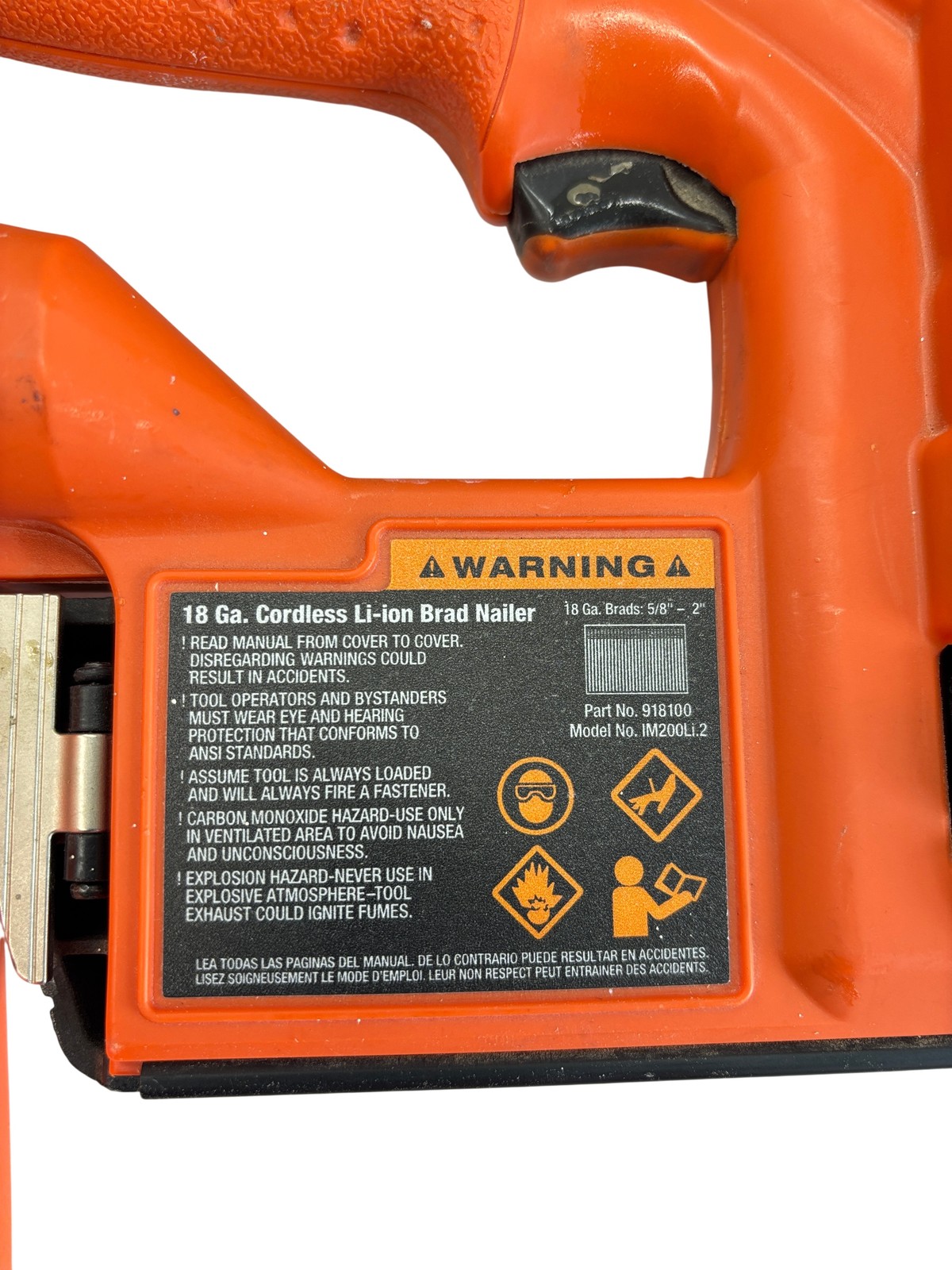 Paslode IM200Li.2 18 Volt 18 Ga. Cordless Brad Nailer