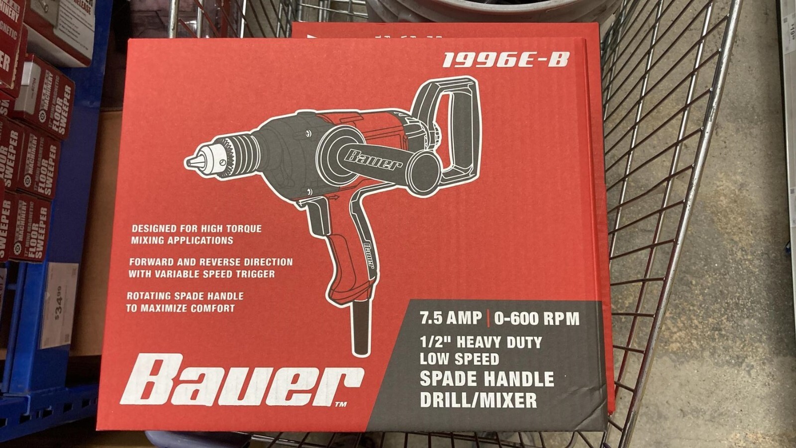 Drill 1/2 in. Heavy Duty Spade Handle Metal Wood Corded Mixing Mortar 3 Position