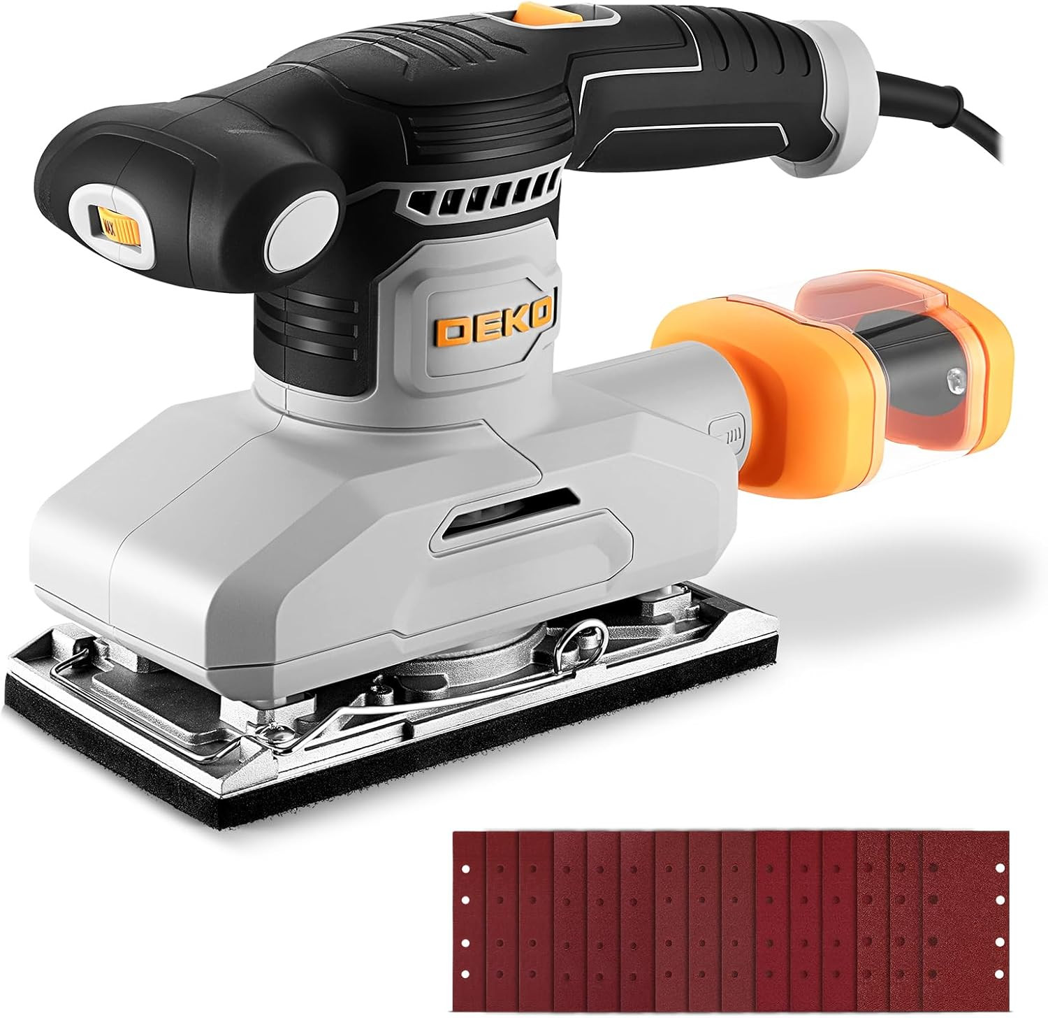 2.2 AMP 1/3 SHEET PALM SANDER FOR WOODWORKING, VARIABLE SPEEDS UP TO 26,000 OPM