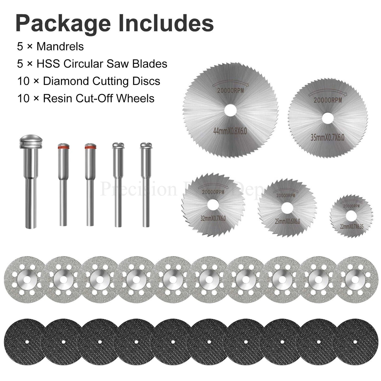 30× Cutting Wheel Set Drill for Dremel Rotary Tool Accessories w/ 1/8&Prime; Mandrel