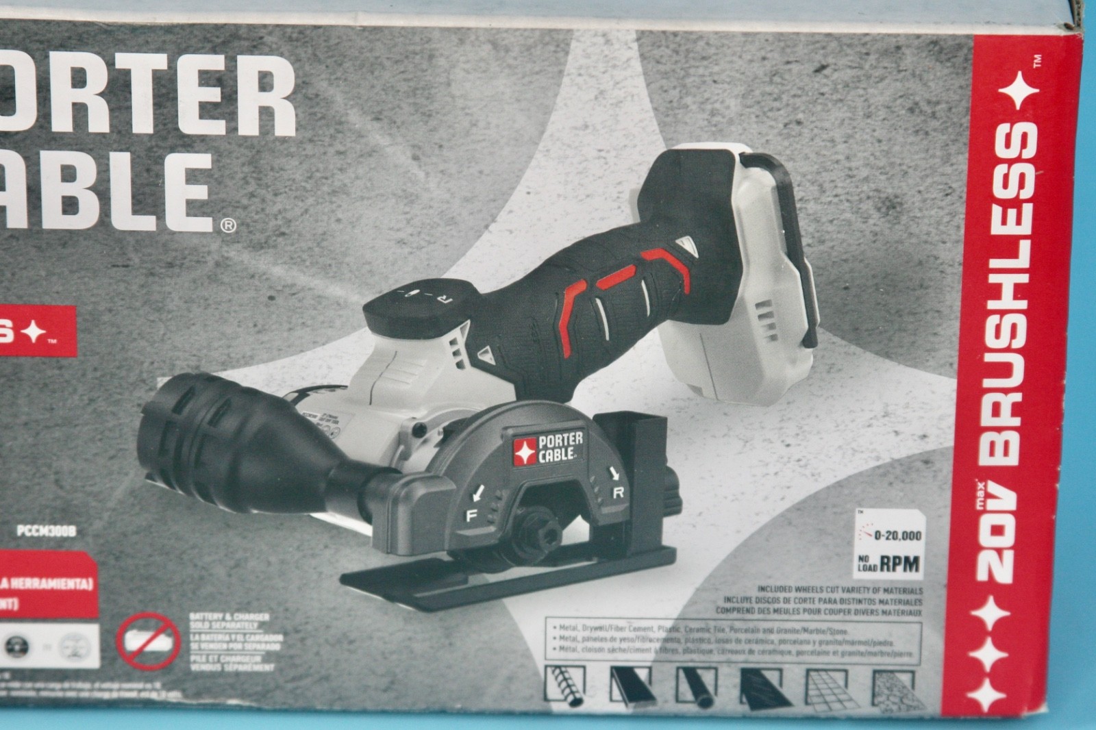New in Box PORTER-CABLE 3” Dia 20V Brushless Cut-Off Tool PCCM300B