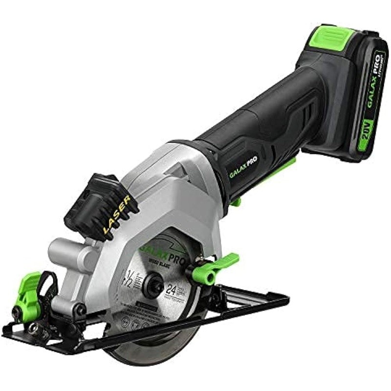 4.5 Inch Mini Circular Saw 3400RPM Battery Powered Laser Guide 2 Blades New