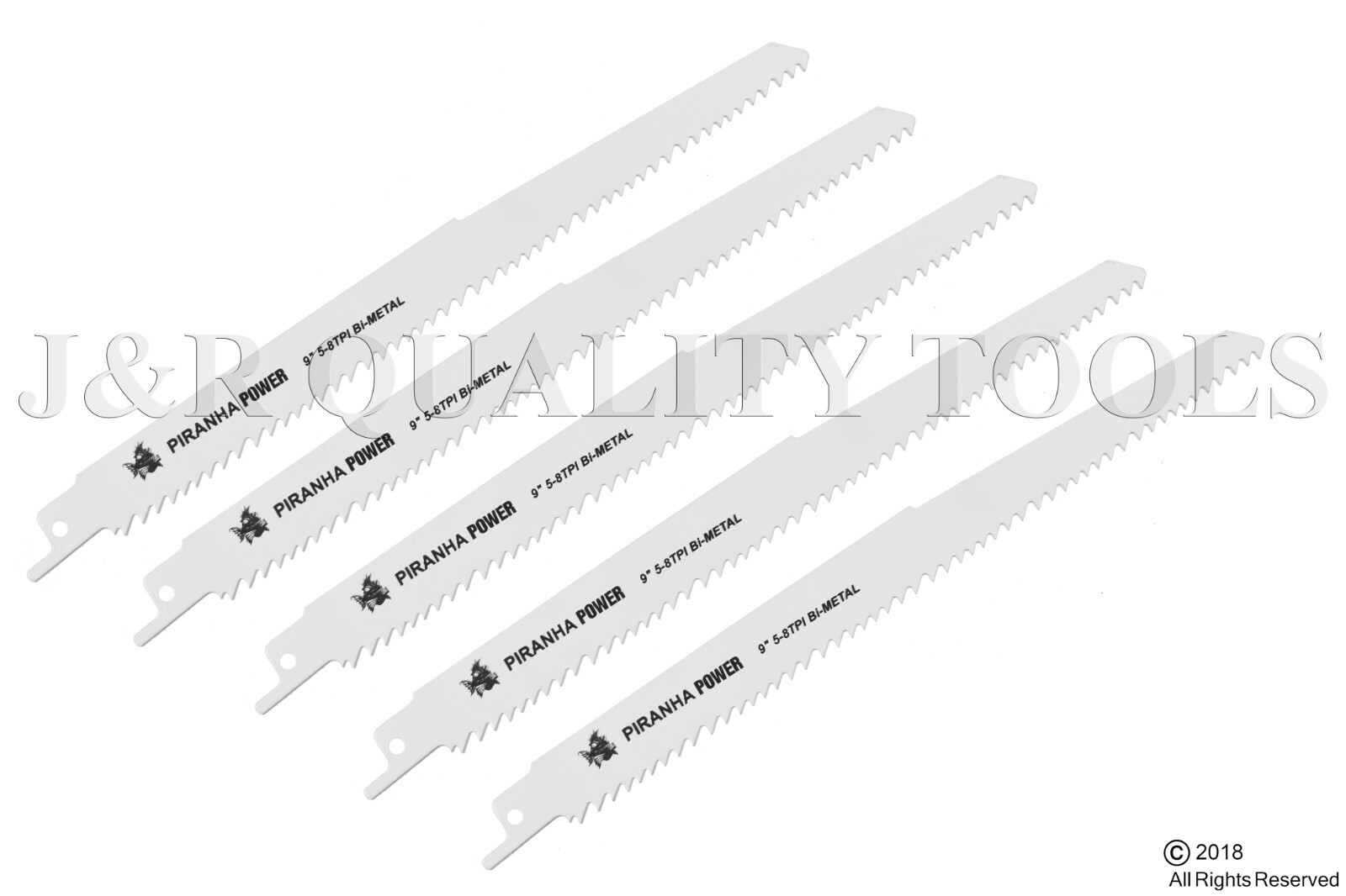 9&Prime; Reciprocating Saw Blades 5pc Piece Set Bi-Metal 5-8 teeth per inch (TPI)