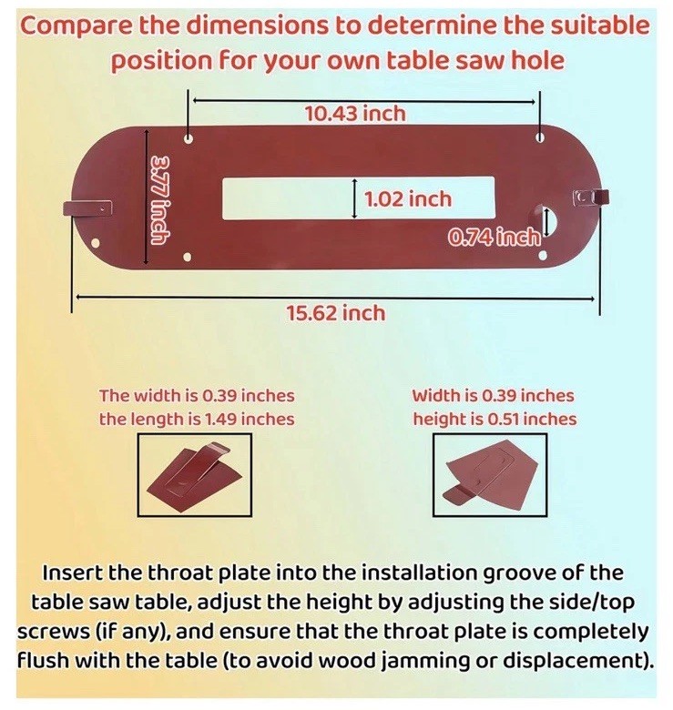 36-502 Dado Throat Plate for Delta 5000 series desktop saws Fast Shipping