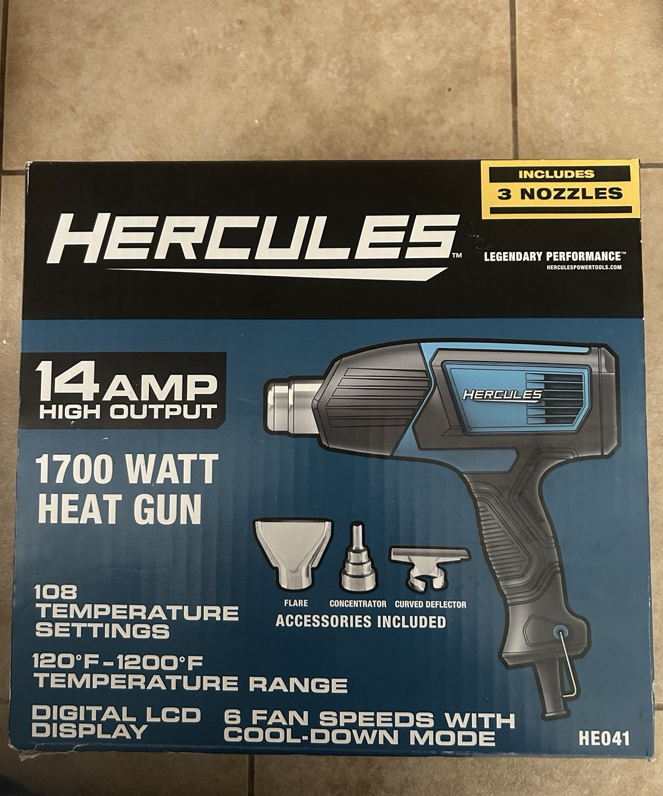 Hercules 1700 wt 14 Amp 108 Temp Heat Gun w/ 3 nozzles Auto tint wrap Detailing