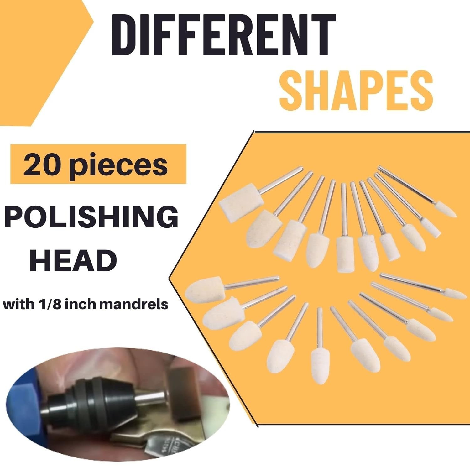 Complete 100 PCS Dremel Buffing Wheel Set – Multi-Shape for Every Polishing Task