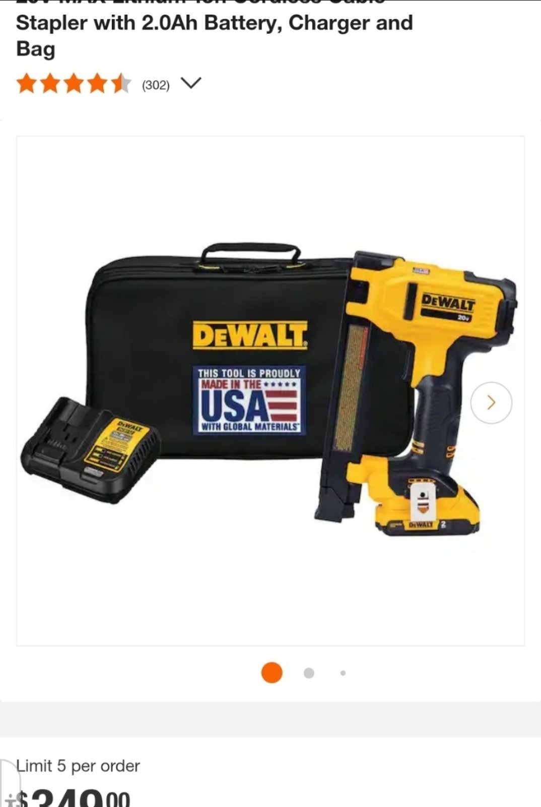 ⭐️NEW⭐️ DEWALT 20V MAX Cordless Cable Stapler Kit DCN701D1