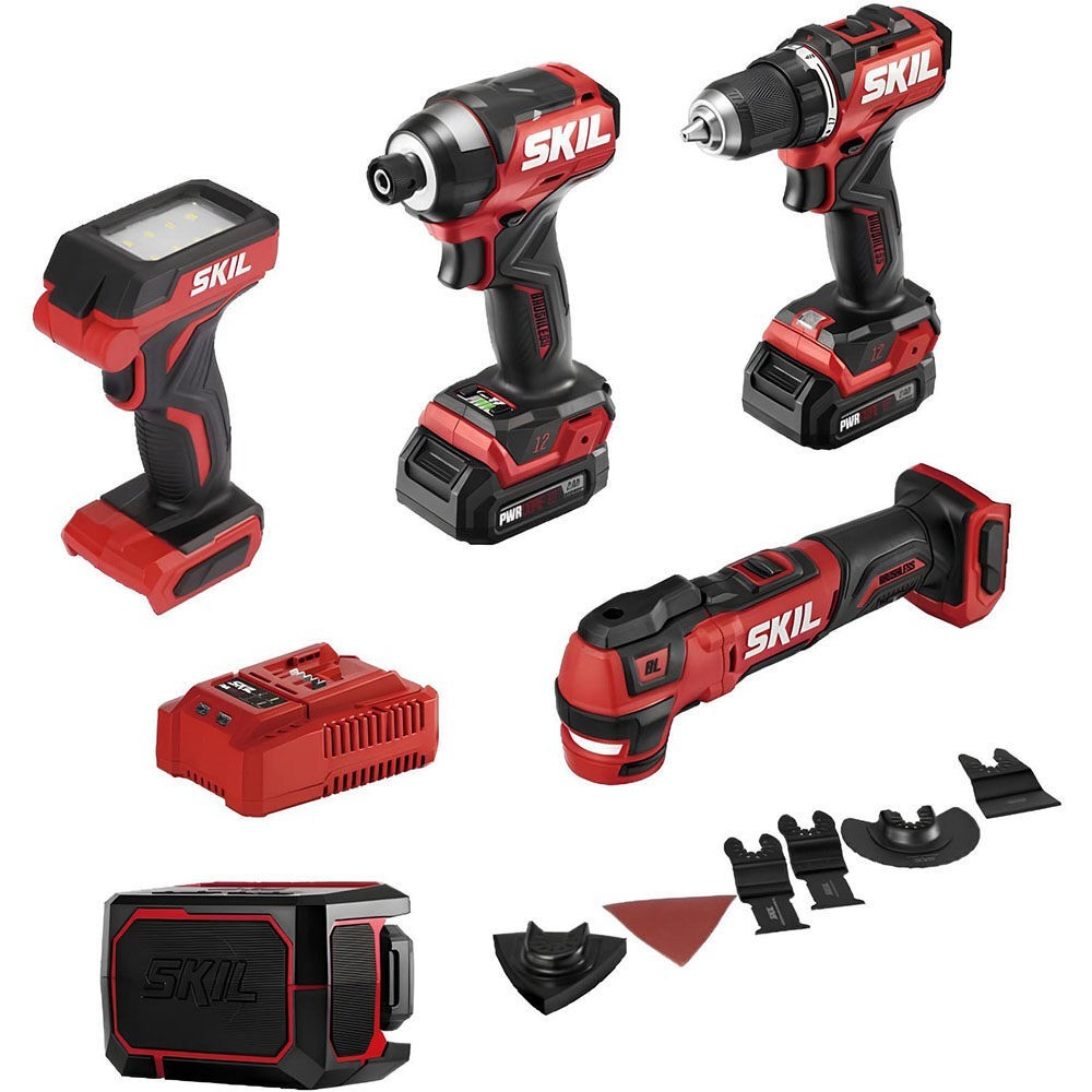 SKIL 5-Tool Compact PWR Core 12V Kit Bundle w/Battery & Charger NEW CB8368A-20