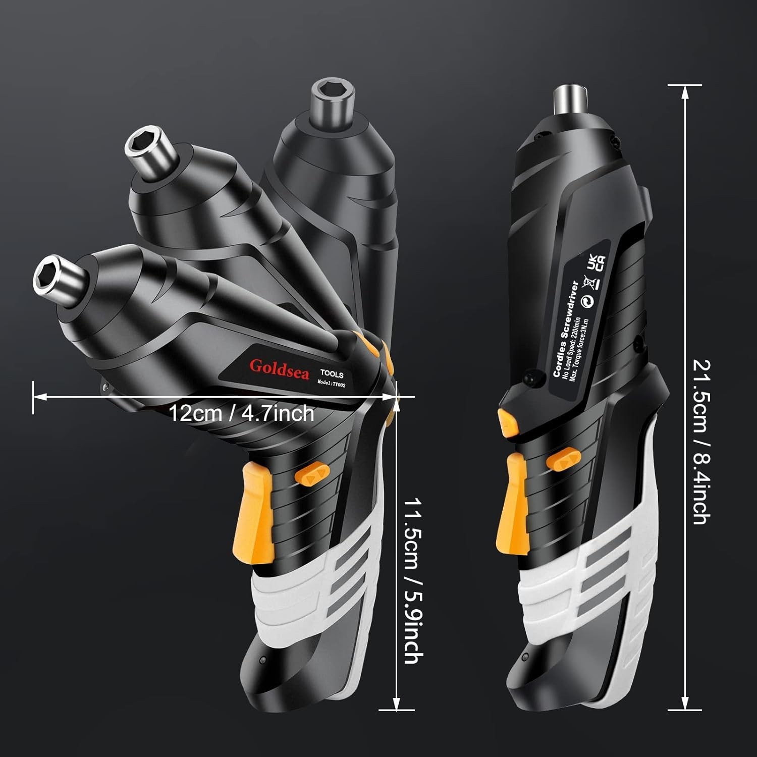 1500mAh Lithium Electric Screwdriver with LED Light & 90°/180° Adjustable Design