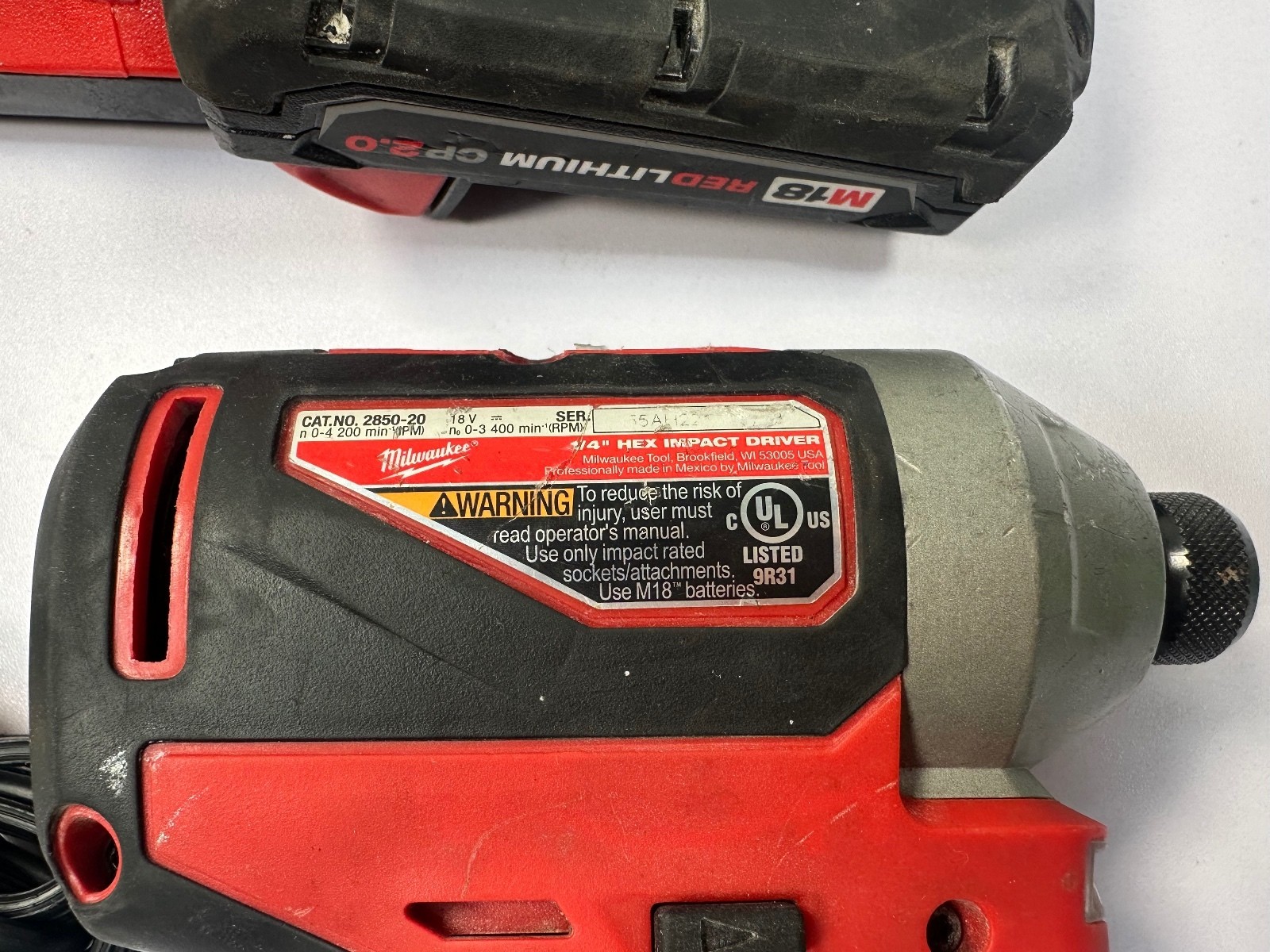 Milwaukee 2850-20 M18 Brushless Impact Driver 2.0Ah Battery M12 M18 Charger