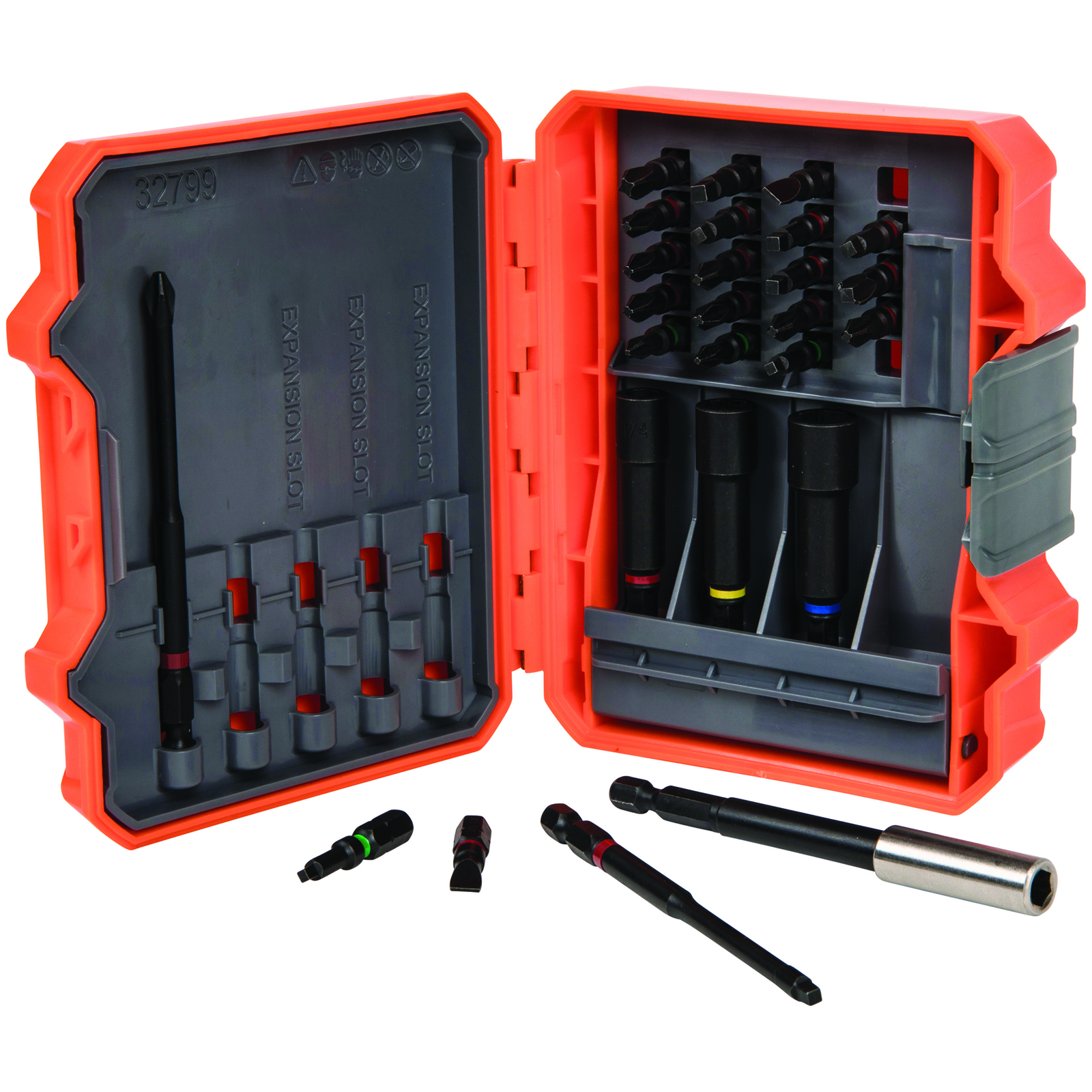 Klein Tools 32799 Impact Driver Bit Set, 26 Piece Nut Driver Bit Set with Case