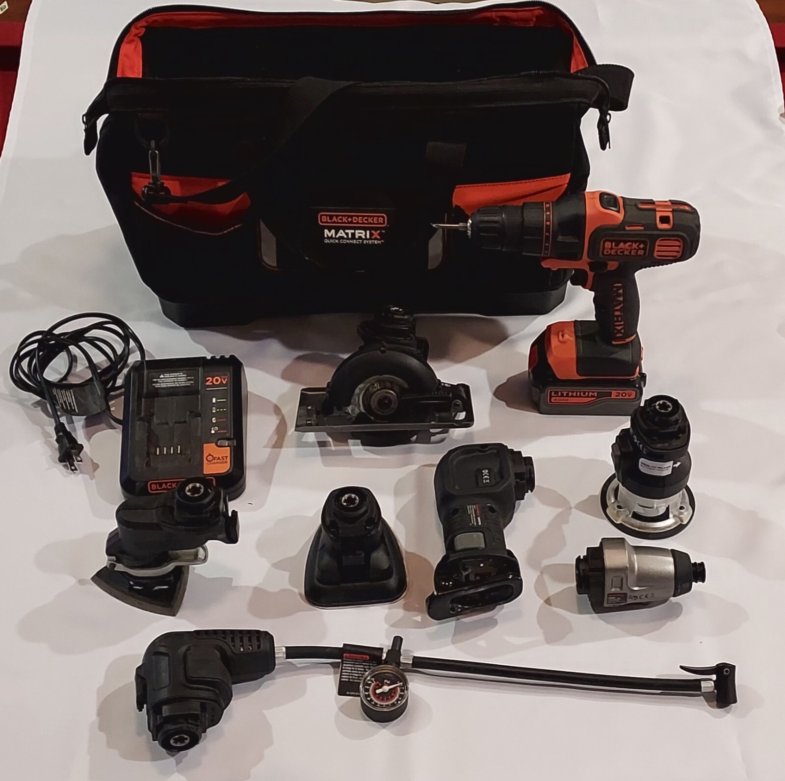 Black and Decker 20V Max Matrix Power Tool Combo Kit 8 Individual tools Lot- Bag