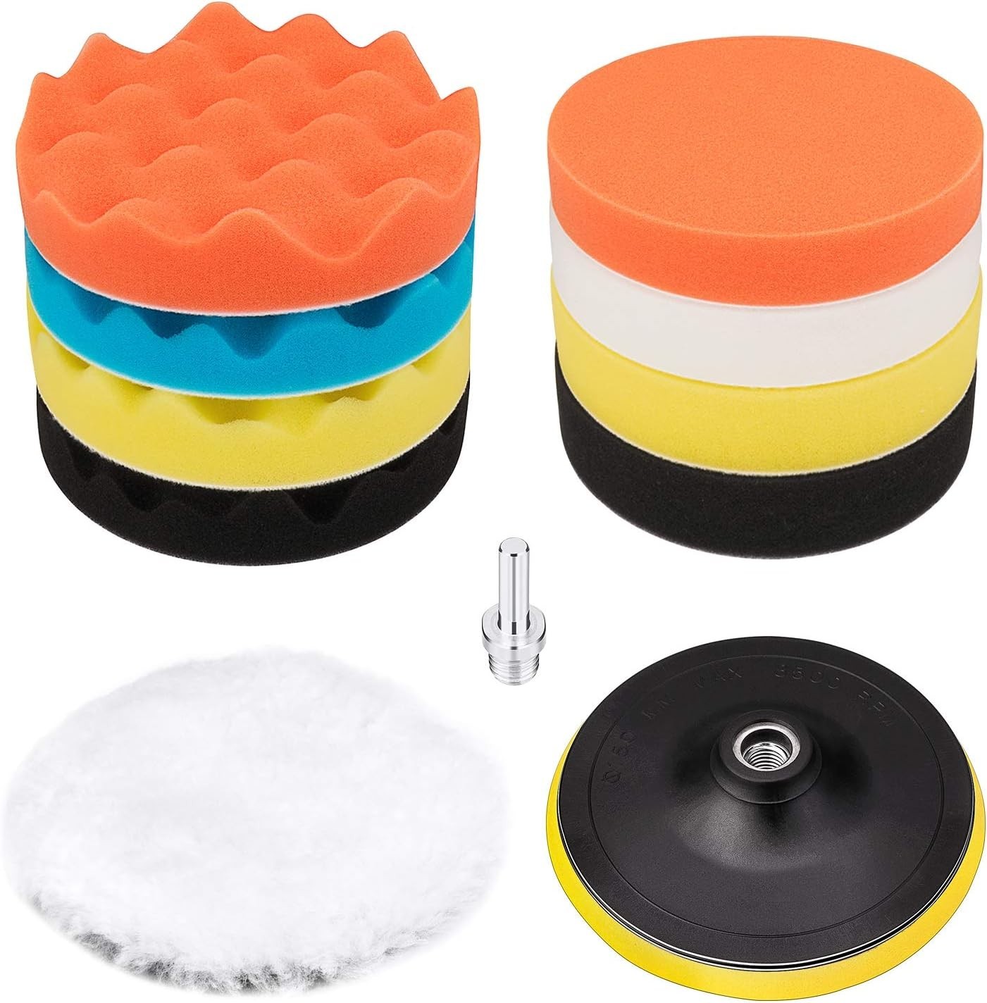 All-in-One 11 Piece 6 Inch Buffing and Polishing Kit for Professional Finish
